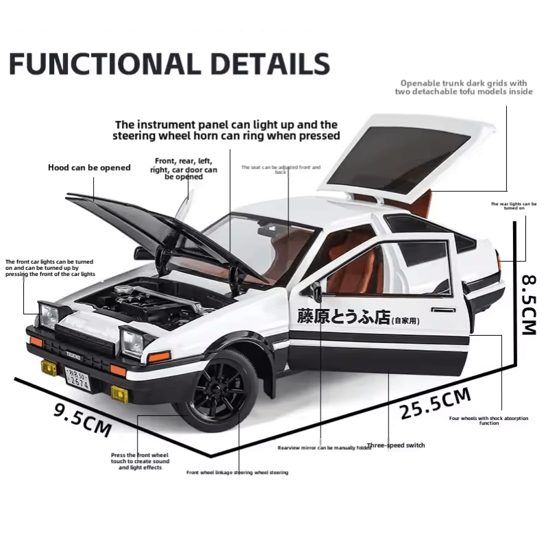 1:18 Toyota AE86 Sprinter Trueno | Premium Alloy Die-cast Model | KAIKAMFUNG