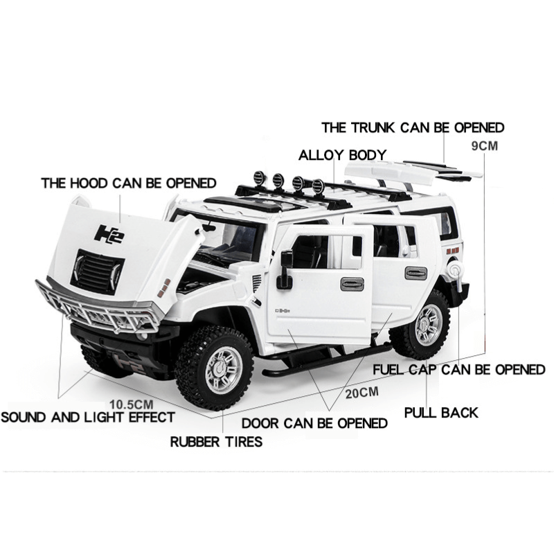 1/24 Scale Hummer H2 Die-cast Model Car | Premium Alloy | KAIKAMFUNG