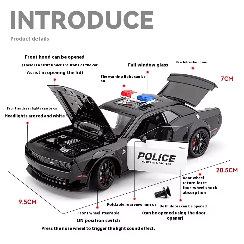 1:24 Dodge Challenger SRT Hellcat | Premium Alloy Die-cast Model | KAIKAMFUNG