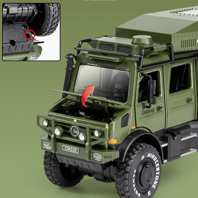 1/28 Scale Unimog Alloy Touring Car Model | Premium Alloy | KAIKAMFUNG