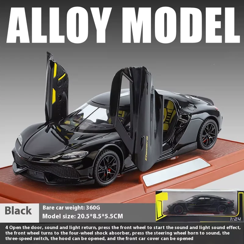 1:24 Gemera GT Super Sport Car Alloy Diecast Metal Model Car Sound & Light Hobby | KAIKAMFUNG