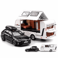 1/32 Scale Audi RS6 With RV Diecast Model Car | Premium Alloy | KAIKAMFUNG