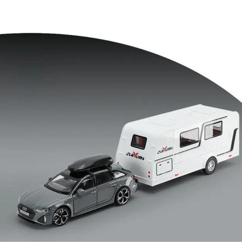 1/32 Scale Audi RS6 With RV Diecast Model Car | Premium Alloy | KAIKAMFUNG