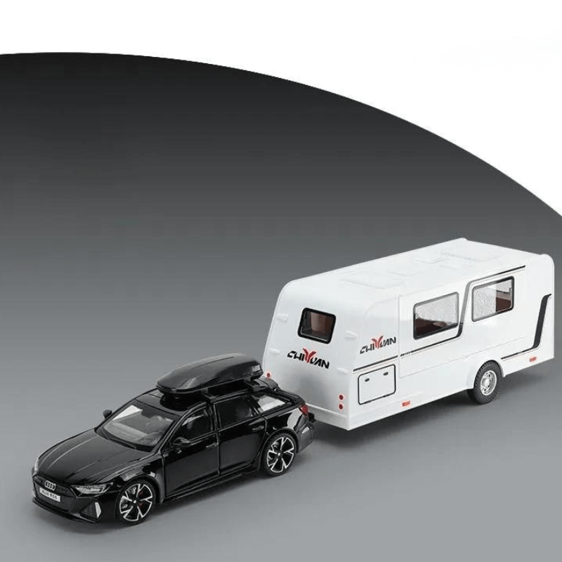 1/32 Scale Audi RS6 With RV Diecast Model Car | Premium Alloy | KAIKAMFUNG