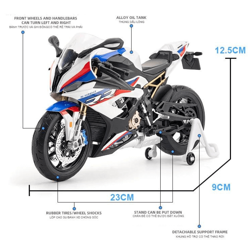 1/9 Scale BMW S1000RR Large Size Alloy Die-Ca... | Premium Alloy | KAIKAMFUNG