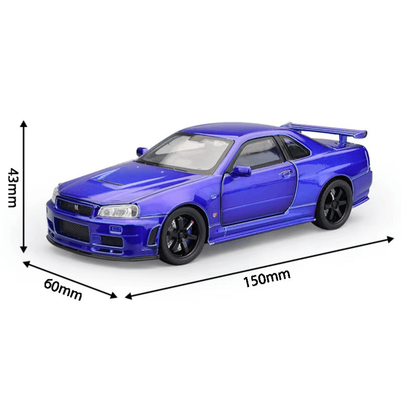 1/32 Scale Nissan GT-R R34 Die-cast Model Car | Premium Alloy | KAIKAMFUNG