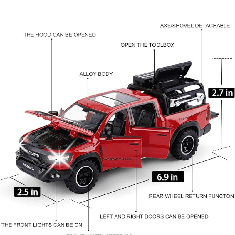 1/32 Scale Dodge RAM MAMMOTH Die-cast Model C... | Premium Alloy | KAIKAMFUNG