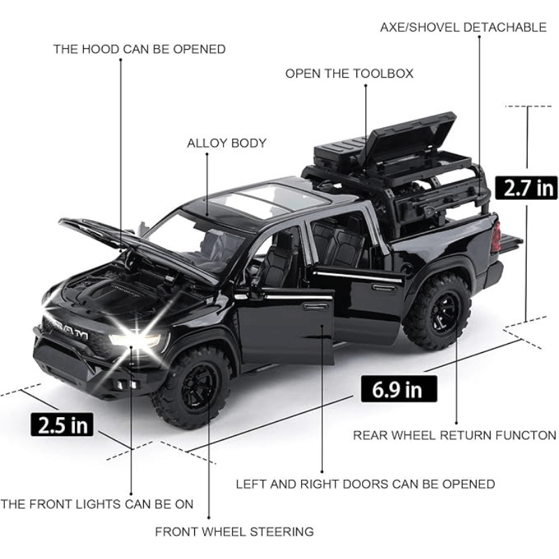 1/32 Scale Dodge RAM MAMMOTH Die-cast Model C... | Premium Alloy | KAIKAMFUNG