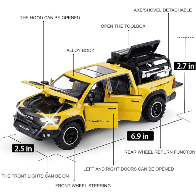 1/32 Scale Dodge RAM MAMMOTH Die-cast Model C... | Premium Alloy | KAIKAMFUNG