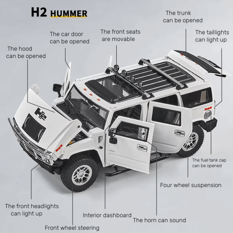 1/18 Scale Hummer H2 Die-cast Model Car | Premium Alloy | KAIKAMFUNG