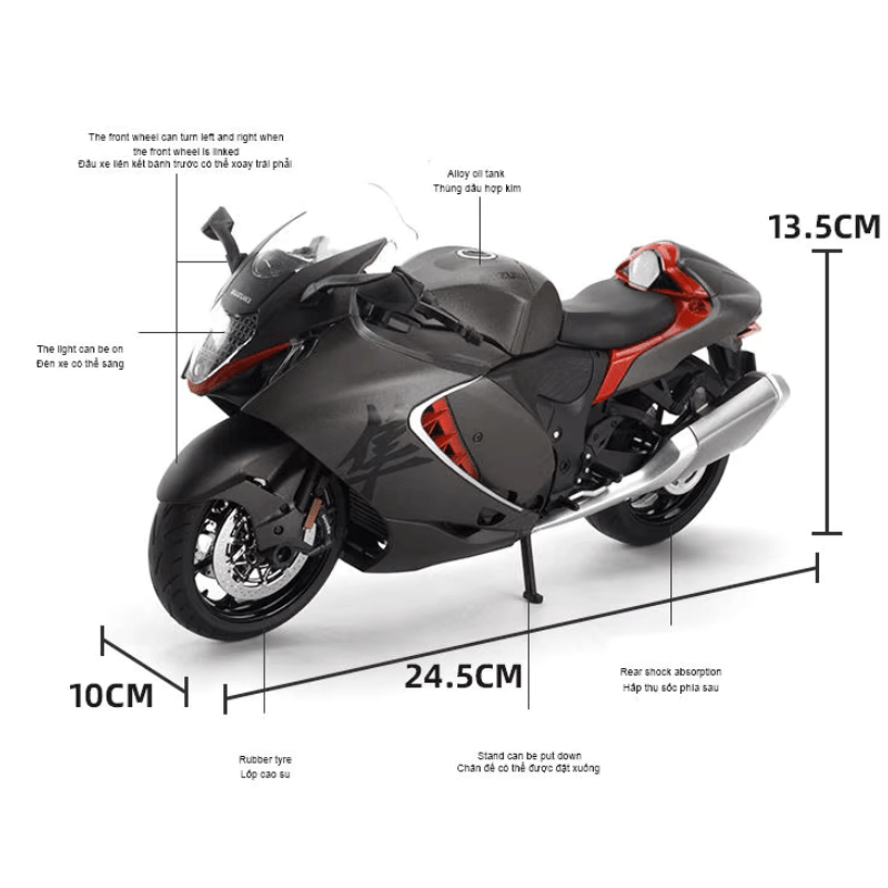 1/9 Scale Large Size Suzuki Hayabusa GSX-1300... | Premium Alloy | KAIKAMFUNG