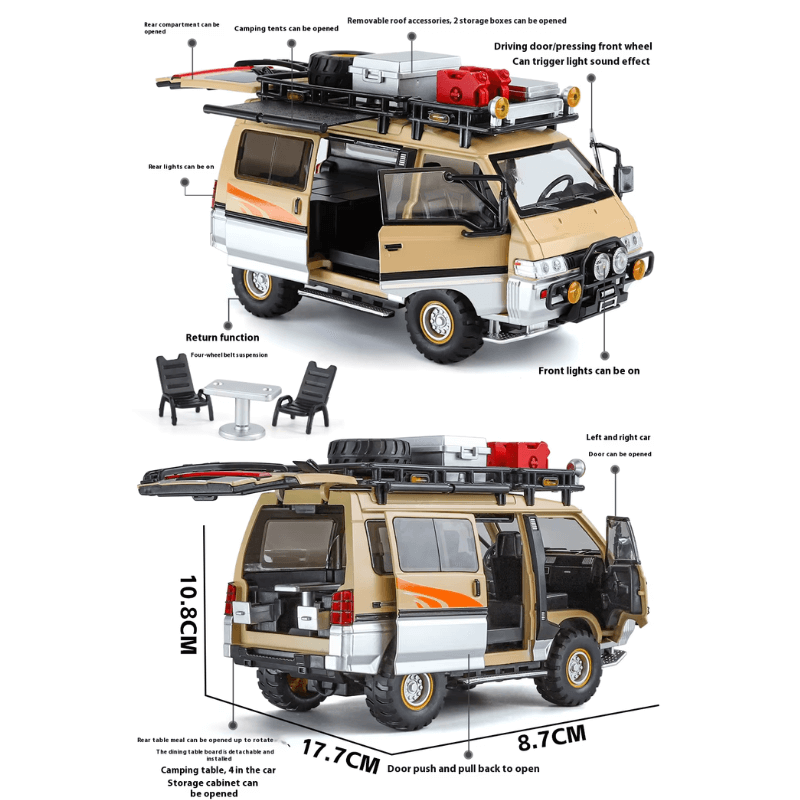 1/24 Scale Mitsubishi Delica Die-cast Model C... | Premium Alloy | KAIKAMFUNG