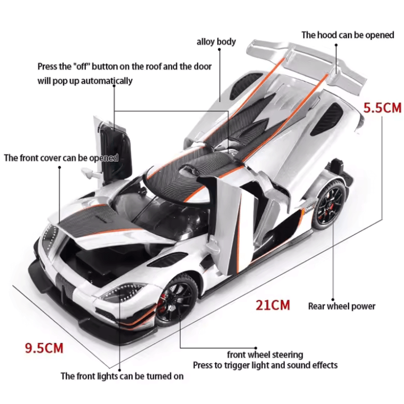 1/24 Scale Koenigsegg One Die-cast Model Car | Premium Alloy | KAIKAMFUNG