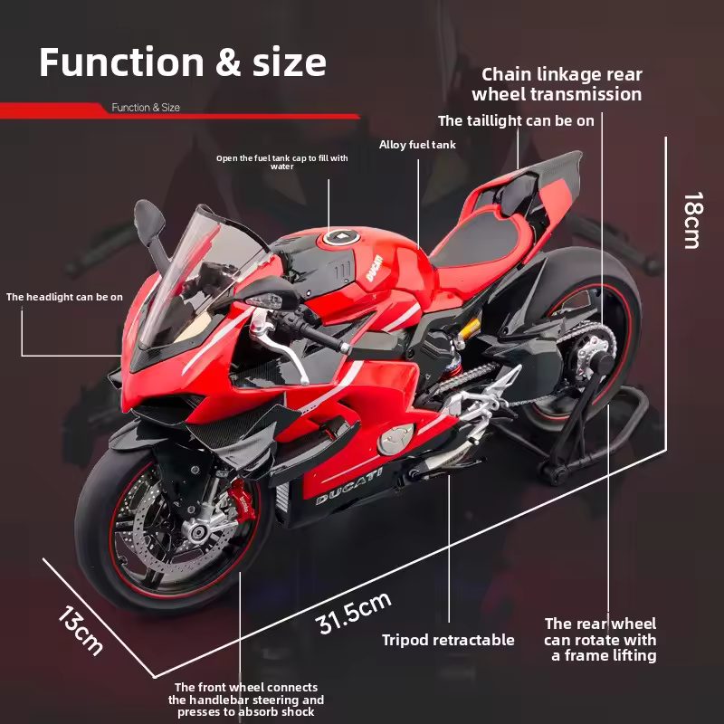 1:7 Ducati Panigale V4 S | Premium Alloy Die-cast Model | KAIKAMFUNG