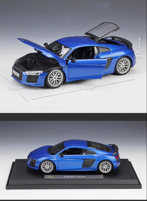 1:18 Audi R8 V10 Plus Alloy Sports Car Model | Premium Alloy Die-cast Model | KAIKAMFUNG
