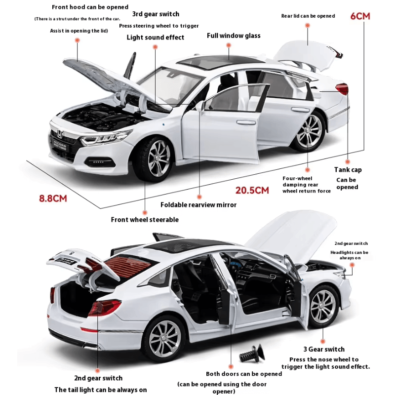 1/24 Scale Honda Accord Die-cast Model Car | Premium Alloy | KAIKAMFUNG