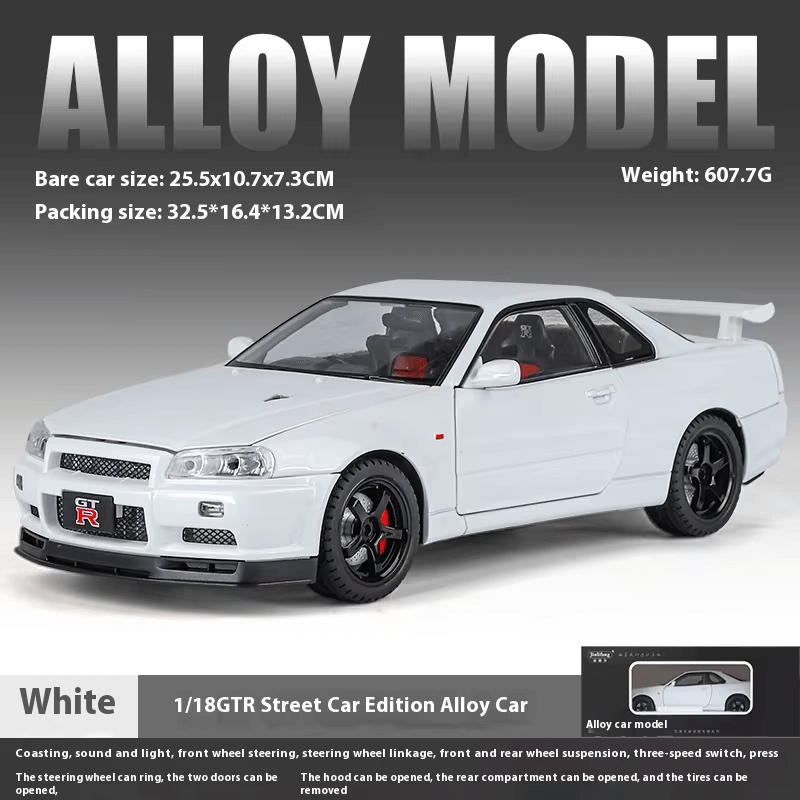 1/18 Scale Nissan Skyline GT-R R34 Die-Cast M... | Premium Alloy | KAIKAMFUNG