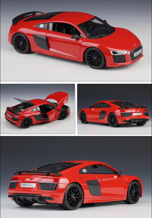 1:18 Audi R8 V10 Plus Alloy Sports Car Model | Premium Alloy Die-cast Model | KAIKAMFUNG