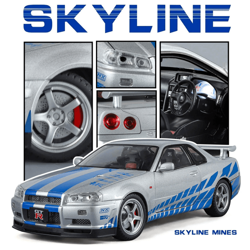 1/18 Scale Nissan Skyline GT-R R34 Die-Cast M... | Premium Alloy | KAIKAMFUNG