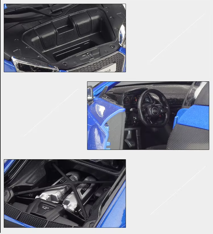 1:18 Audi R8 V10 Plus Alloy Sports Car Model | Premium Alloy Die-cast Model | KAIKAMFUNG
