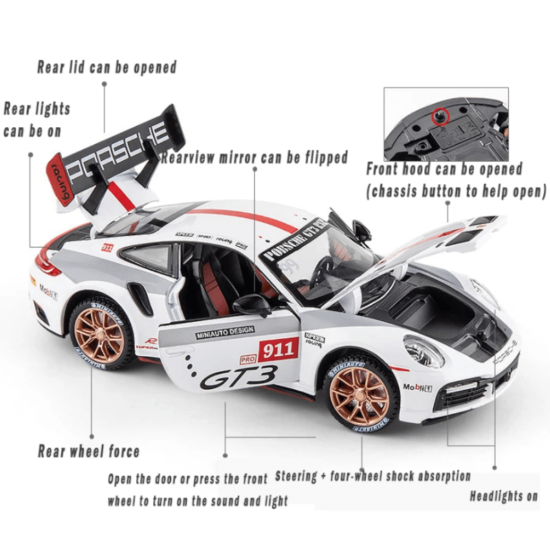 1/24 Porsche 911 GT 3 Model Alloy Car | Premium Alloy | KAIKAMFUNG