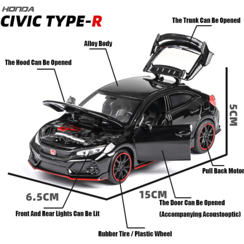 1/32 Scale HONDA CIVIC TYPE-R Toy Car Model | Premium Alloy | KAIKAMFUNG