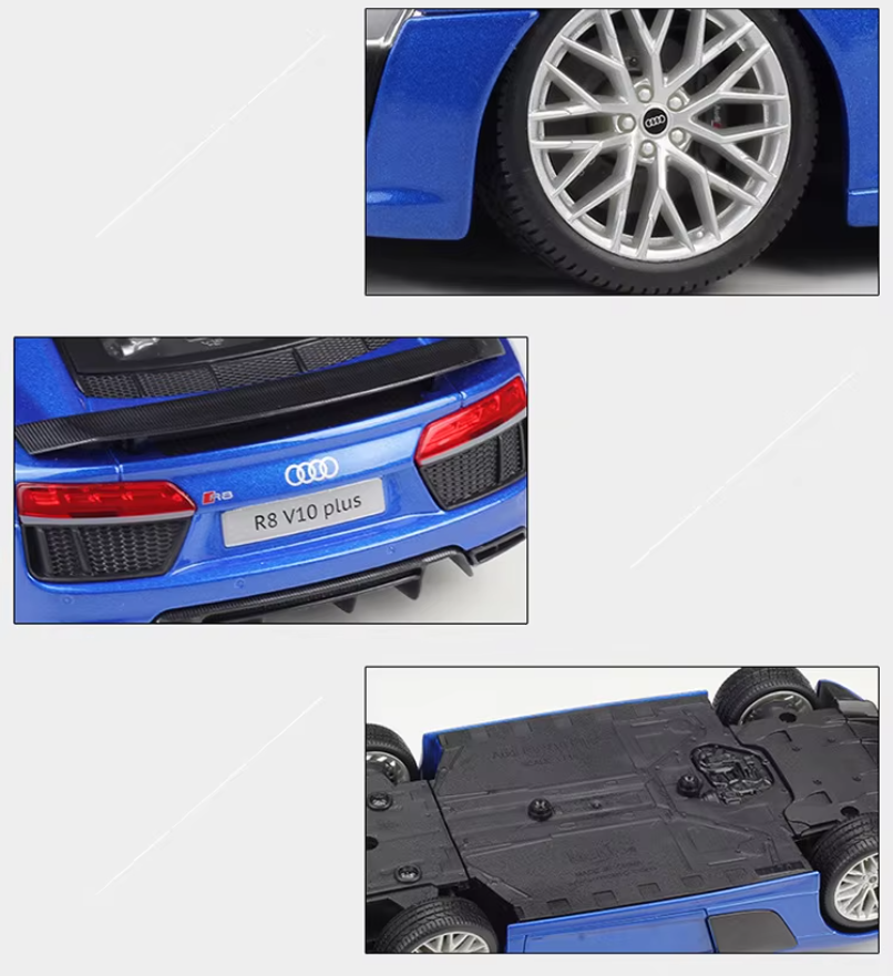 1:18 Audi R8 V10 Plus Alloy Sports Car Model | Premium Alloy Die-cast Model | KAIKAMFUNG