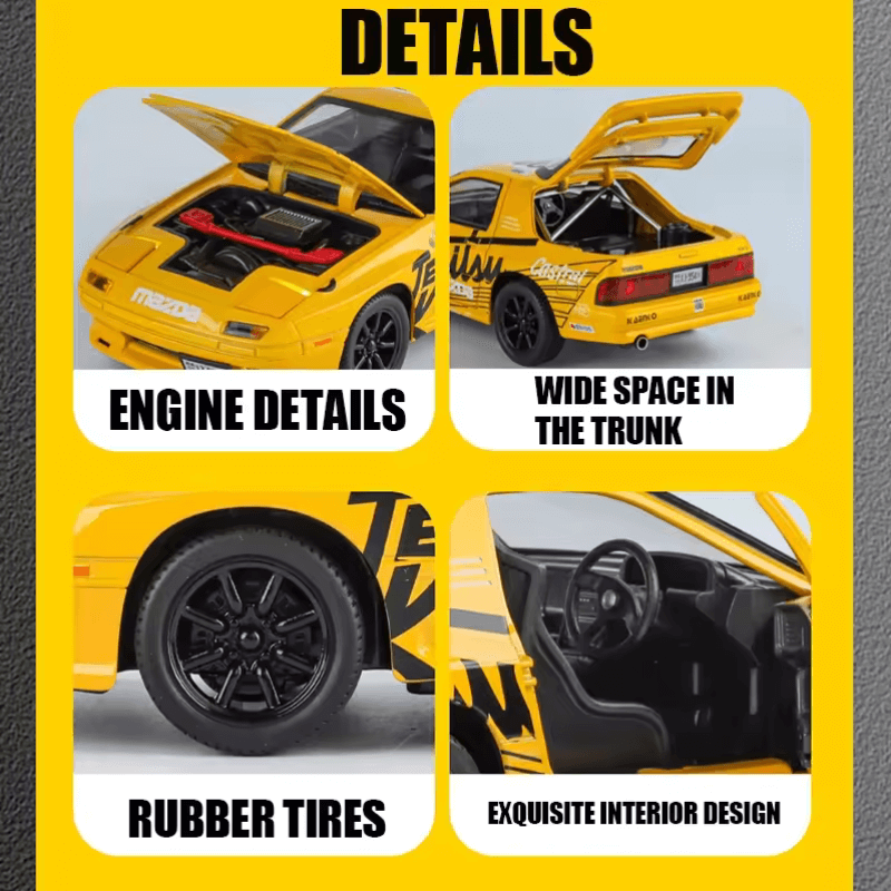 1/24 Scale Mazda RX-7 FC Die-cast Model Car | Premium Alloy | KAIKAMFUNG
