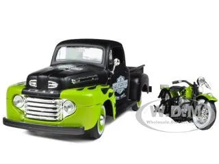 1:24 1948 Ford F-1 Pickup with 1948 FL Harley | KAIKAMFUNG Real Image