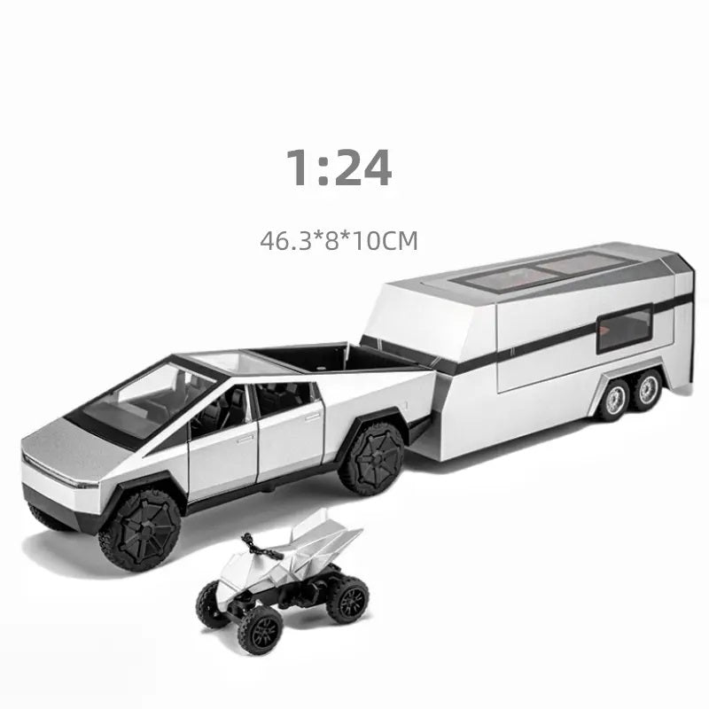 1:24 Cybertruck Silver Pickup | Premium Alloy Die-cast Model | KAIKAMFUNG