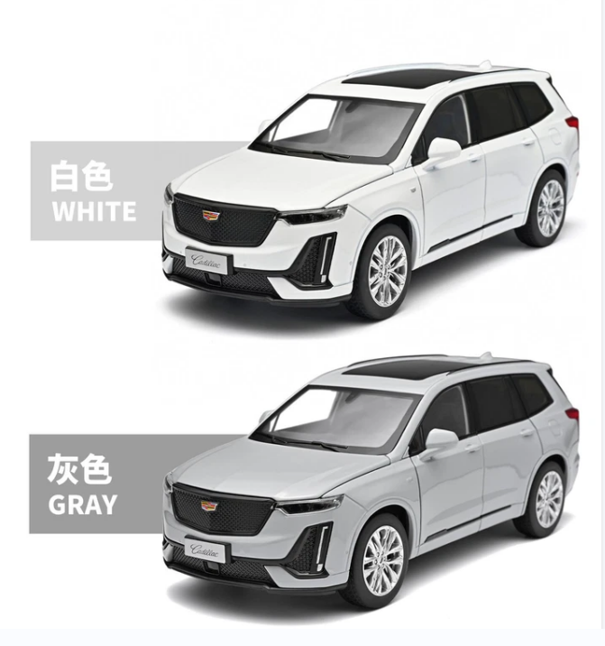 1:24 Cadillac XT6 alloy car model Pull back sound and light car collectible | KAIKAMFUNG