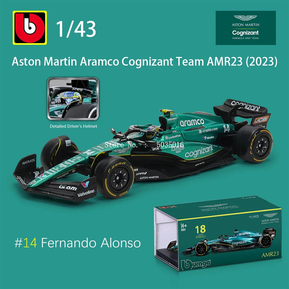 1:43 F1 Aston Martin Aramco F1 Team AMR23 2023 #14 Alonso #18 Stroll