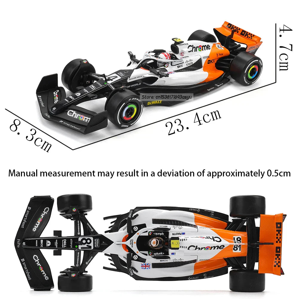 1:24 McLaren F1 White Monaco version 2023 MCL60 4# Lando Norris 81# Oscar Piastri