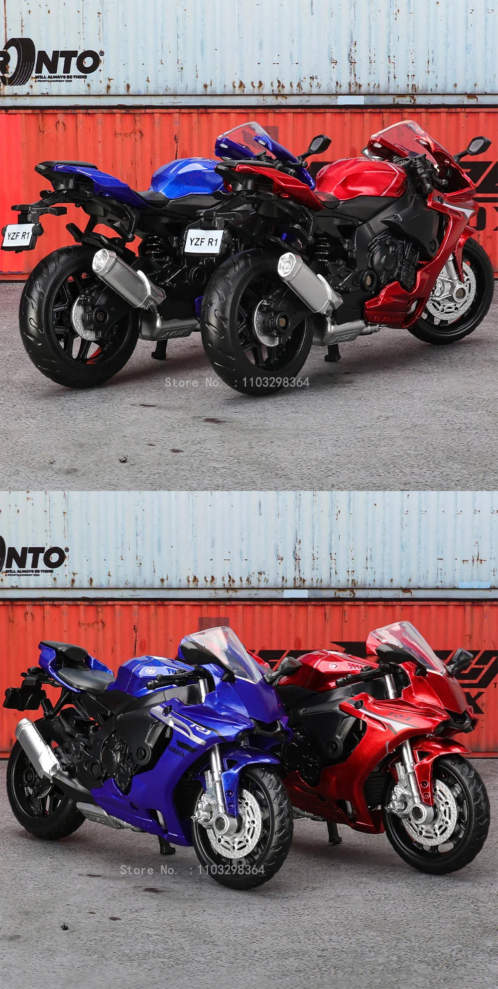 1:18 Suzuki GSX-R1000 YAMAHA YZF-R1 1976 Rally200
