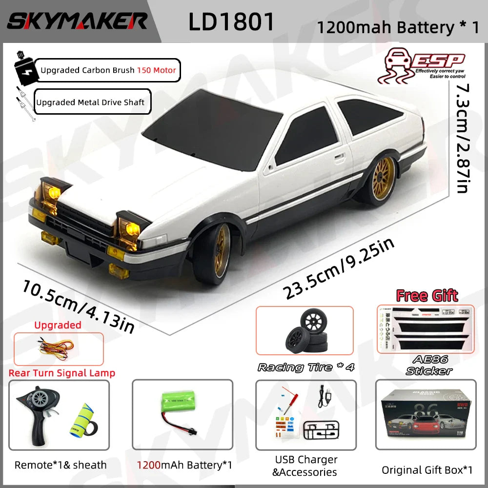 1:18 RC Drift Car AE86 Model LD1801 RX-7 FC LD1802