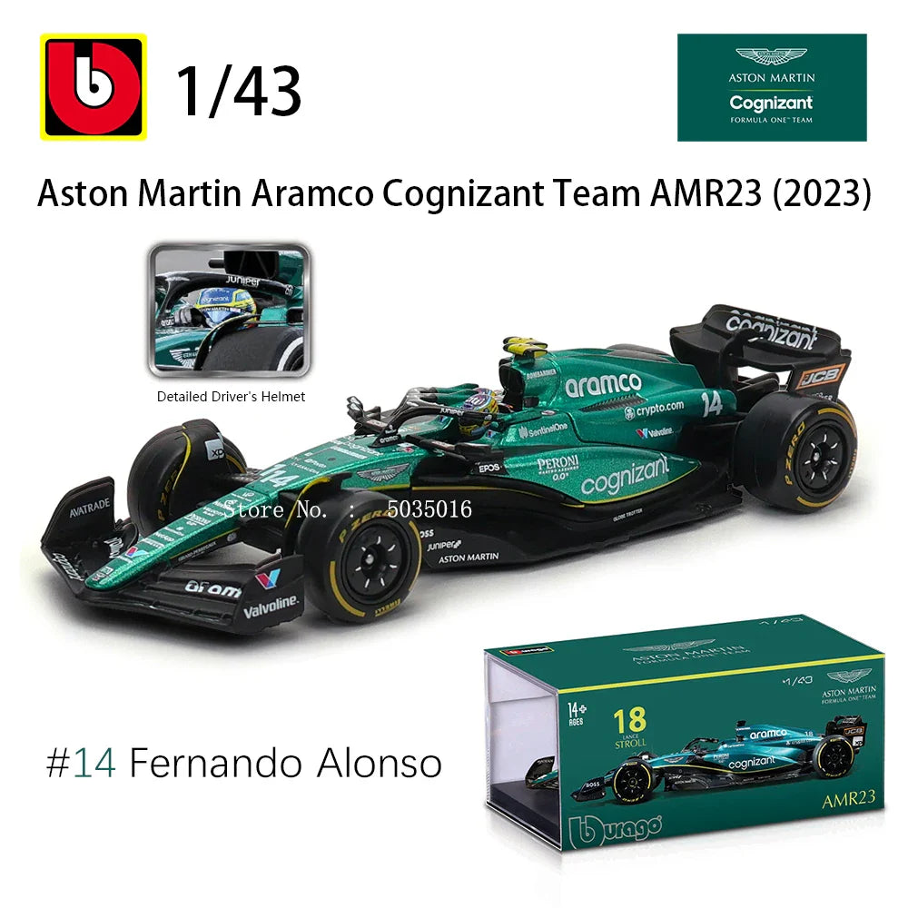 1:43 F1 Aston Martin Aramco F1 Team AMR23 2023 #14 Alonso #18 Stroll