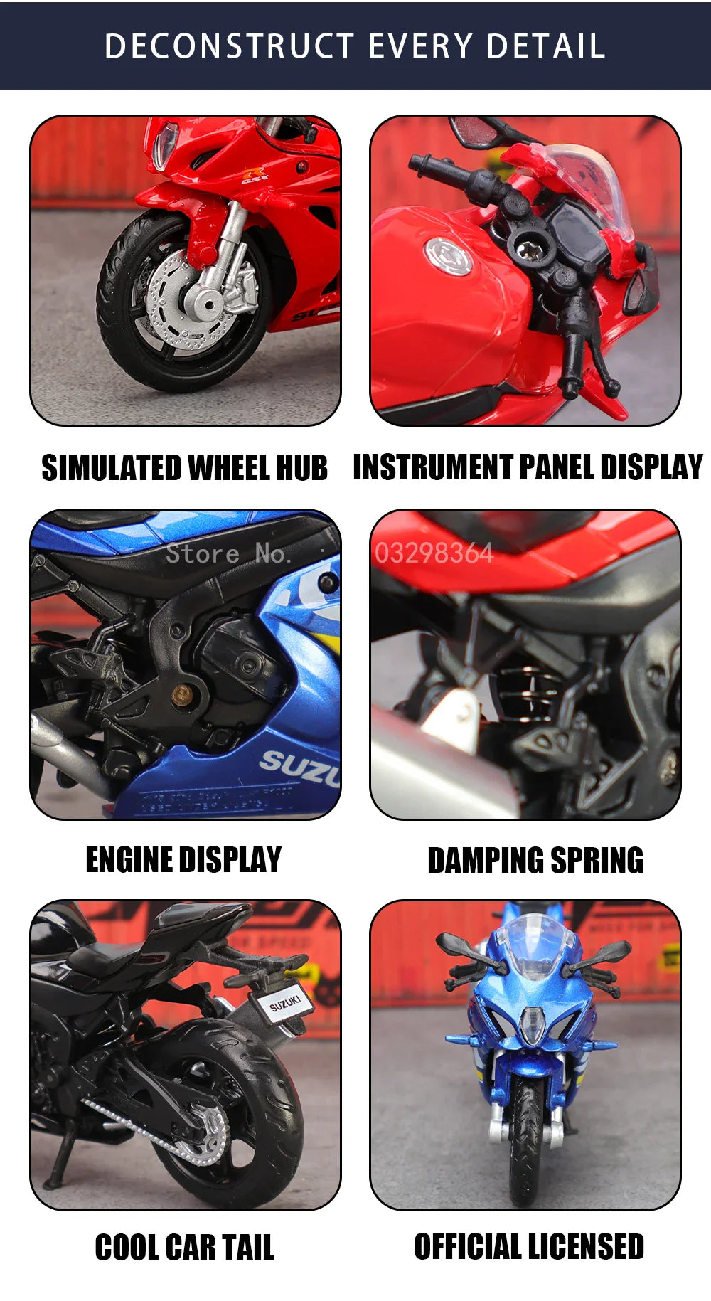 1:18 Suzuki GSX-R1000 YAMAHA YZF-R1 1976 Rally200