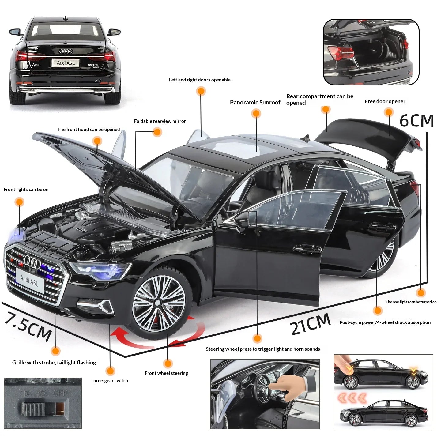 1:24 Audi A6L light flashing version