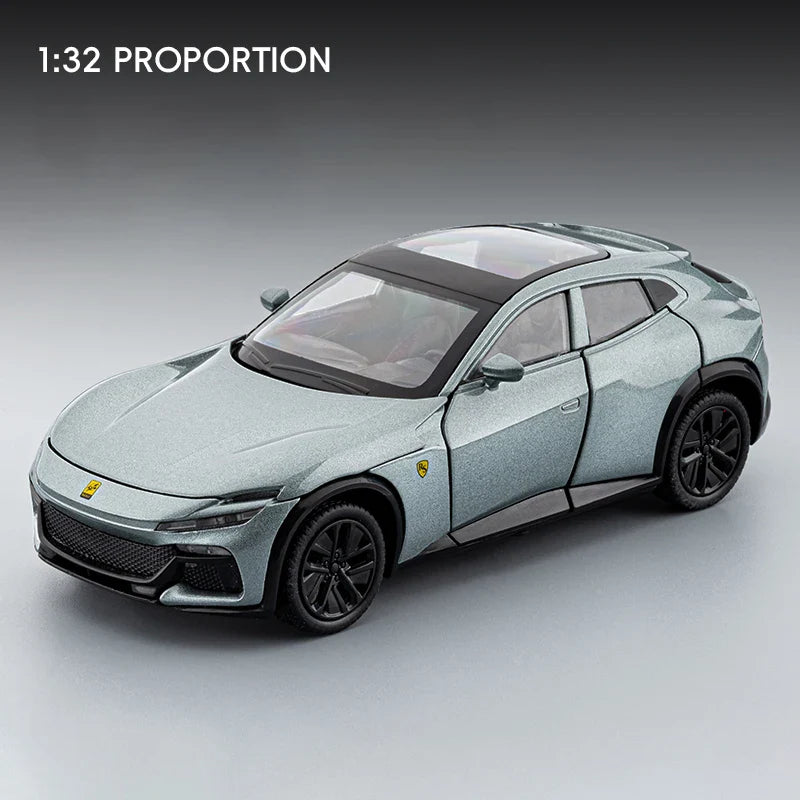 1:32 Purosangues FUV SUV Alloy Sports Car Model Diecast Metal Racing Car Vehicles Model Simulation Sound and Light Kids Toy Gift