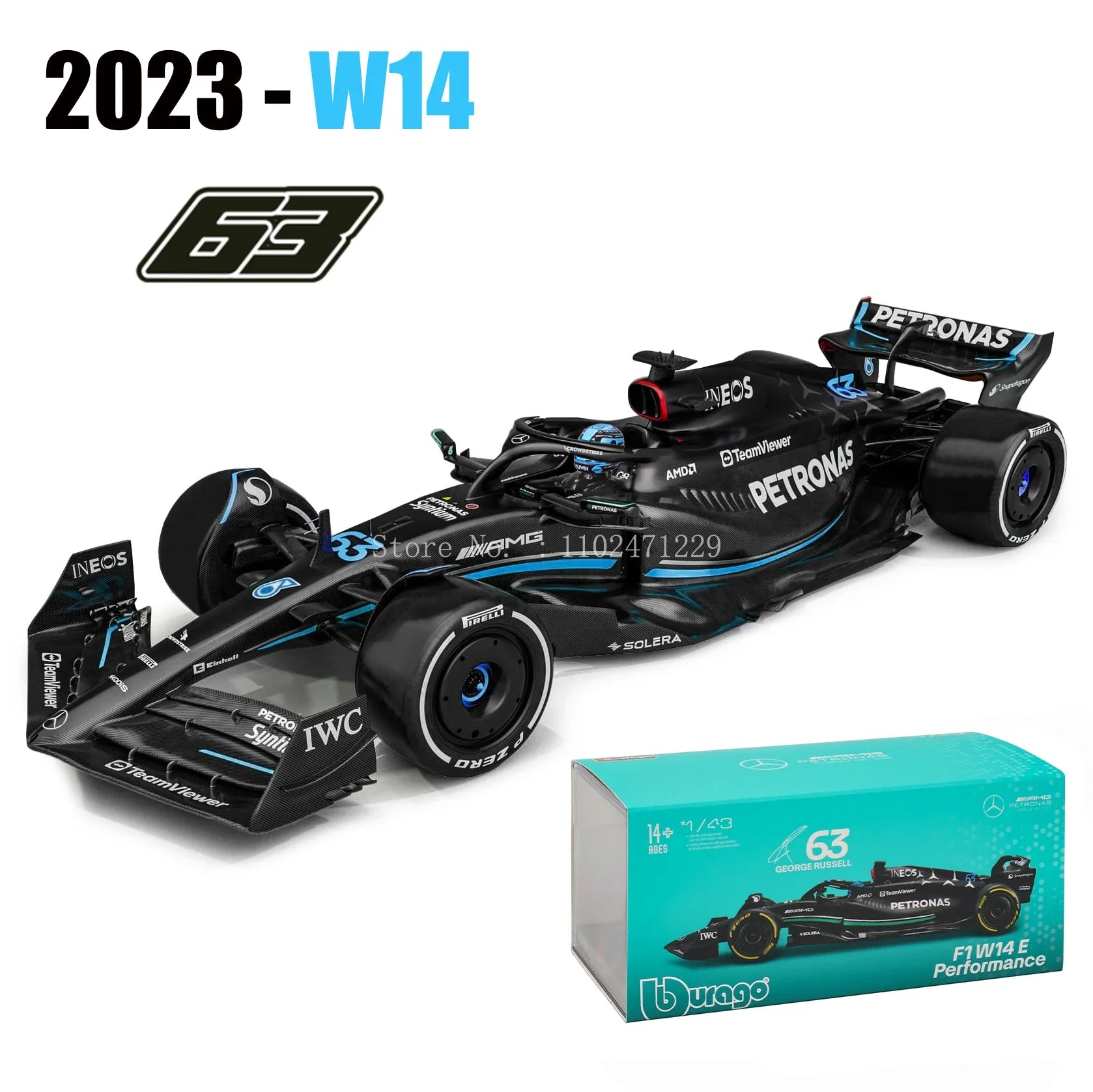 1:43 F1 Aston Martin Aramco F1 Team AMR23 2023 #14 Alonso #18 Stroll