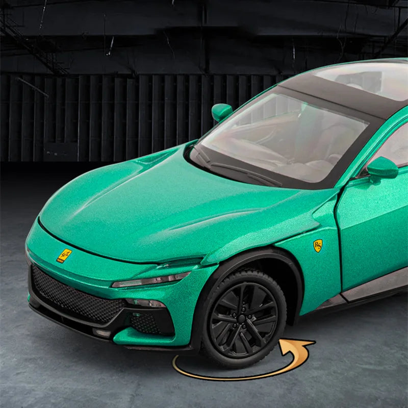 1:32 Purosangues FUV SUV Alloy Sports Car Model Diecast Metal Racing Car Vehicles Model Simulation Sound and Light Kids Toy Gift
