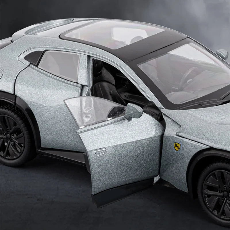 1:32 Purosangues FUV SUV Alloy Sports Car Model Diecast Metal Racing Car Vehicles Model Simulation Sound and Light Kids Toy Gift