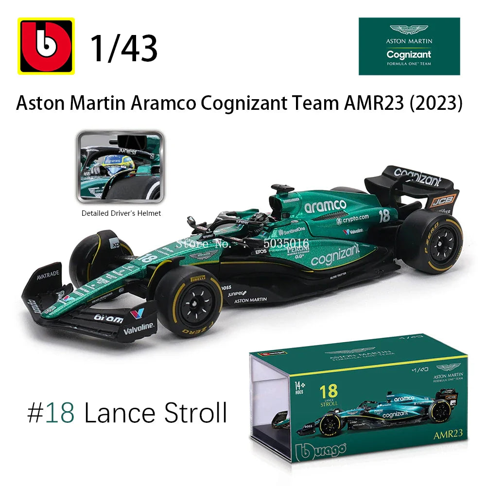 1:43 F1 Aston Martin Aramco F1 Team AMR23 2023 #14 Alonso #18 Stroll