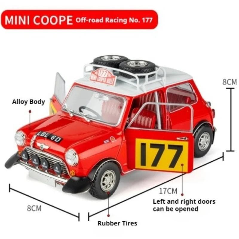 1:18 Mini Cooper S #177, 1967 Monte Carlo Rally Diecast Model Car