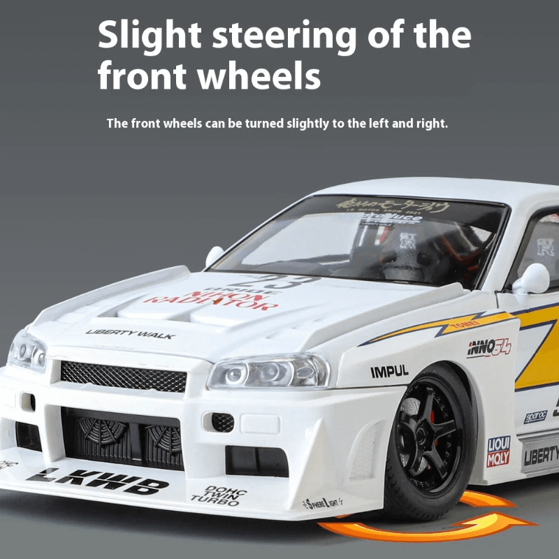 1/24 Scale Nissan Skyline GT-R R34 Die-cast M... | Premium Alloy | KAIKAMFUNG